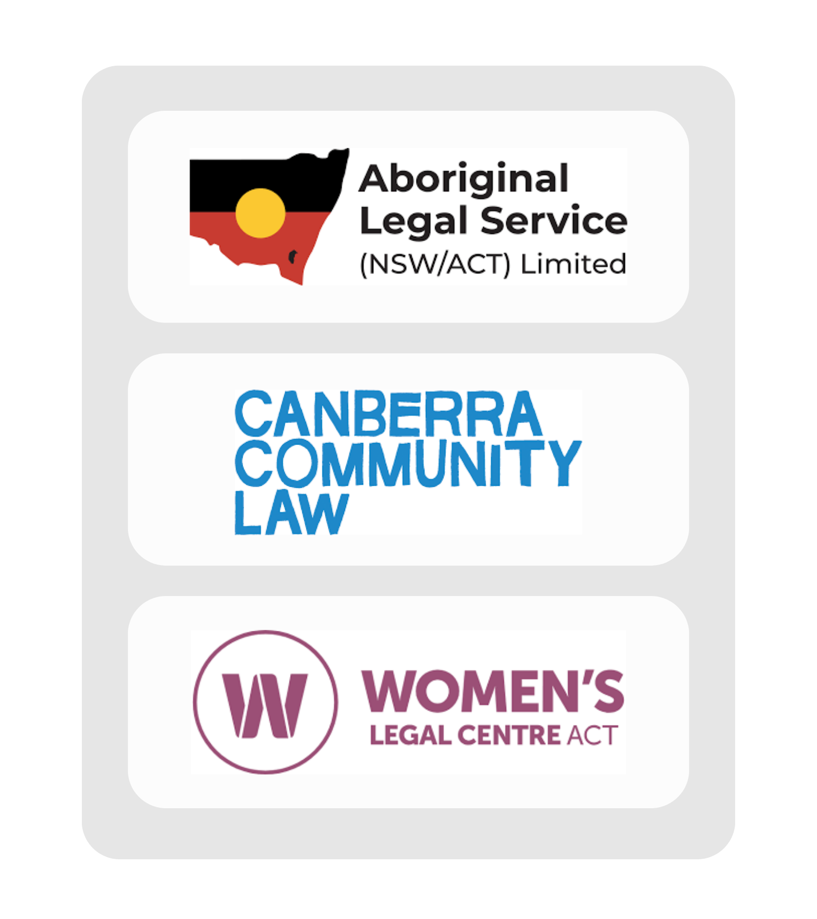 Aboriginal Legal Service | Canberra Community Law | Women's Legal Service