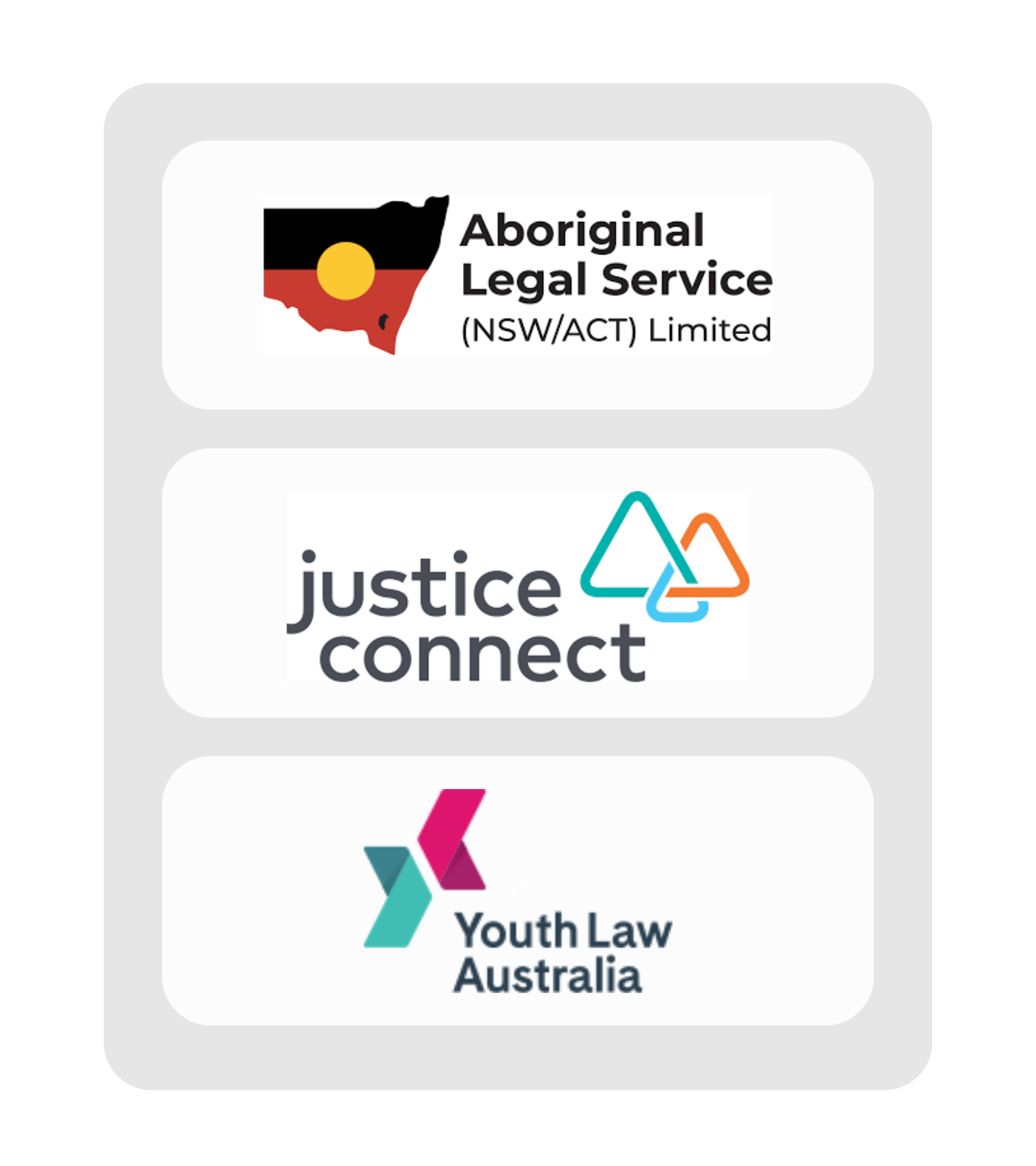 Aboriginal Legal Service, Justice Connect, Youth Law Australia